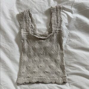 Free People Textured Tank Top - Cream